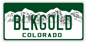 BLKGOLD license plate in Colorado
