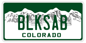 BLKSAB  license plate in CO