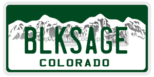 BLKSAGE  license plate in CO