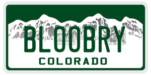 BLOOBRY  license plate in CO