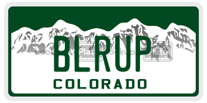 BLRUP  license plate in CO