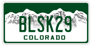 BLSK29  license plate in CO