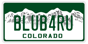 BLUB4RU license plate in Colorado