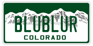 BLUBLUR  license plate in CO