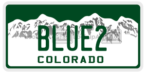BLUE2  license plate in CO