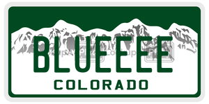 BLUEEEE  license plate in CO