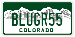 BLUGR55  license plate in CO
