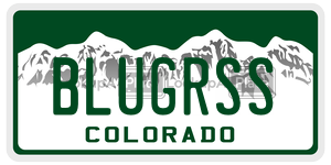 BLUGRSS  license plate in CO