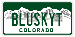 BLUSKYT  license plate in CO