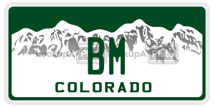 BM  license plate in CO