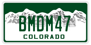 BMDM47  license plate in CO