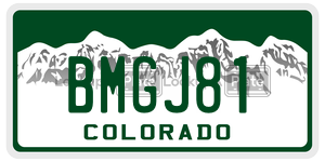 BMGJ81  license plate in CO