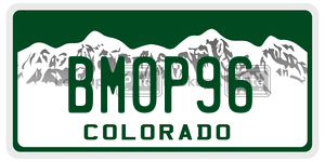 BMOP96  license plate in CO