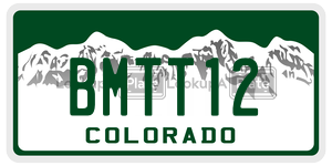 BMTT12  license plate in CO