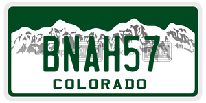 BNAH57  license plate in CO