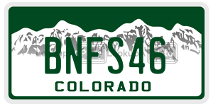BNFS46 license plate in Colorado