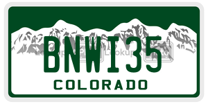 BNWI35  license plate in CO