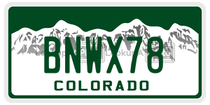 BNWX78  license plate in CO