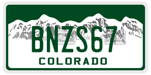 BNZS67  license plate in CO