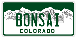 BONSAI license plate in Colorado