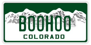 BOOHOO  license plate in CO
