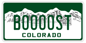 BOOOOST  license plate in CO