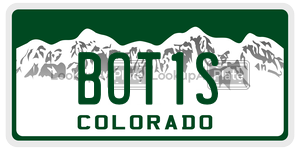 BOT1S  license plate in CO