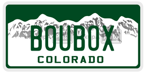 BOUBOX  license plate in CO