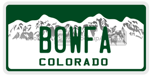 BOWFA  license plate in CO