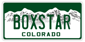 BOXSTAR license plate in Colorado