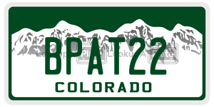 BPAT22  license plate in CO