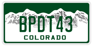 BPDT43  license plate in CO