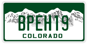 BPEH19  license plate in CO