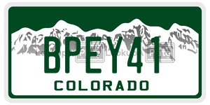 BPEY41  license plate in CO