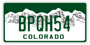 BPQH54  license plate in CO