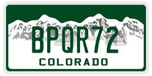 BPQR72  license plate in CO