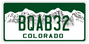 BQAB32  license plate in CO