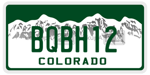 BQBH12  license plate in CO