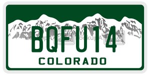 BQFU14 license plate in Colorado