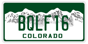BQLF16  license plate in CO