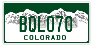 BQLO70 license plate in Colorado
