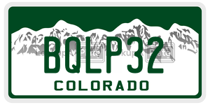 BQLP32 license plate in Colorado