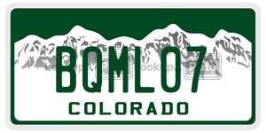 BQML07  license plate in CO