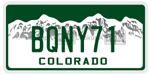 BQNY71  license plate in CO