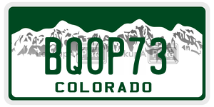 BQOP73  license plate in CO