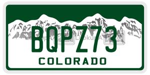 BQPZ73  license plate in CO