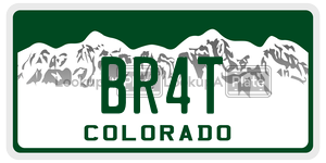 BR4T  license plate in CO