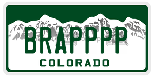 BRAPPPP  license plate in CO