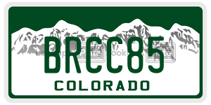 BRCC85  license plate in CO