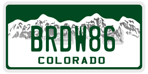 BRDW86  license plate in CO